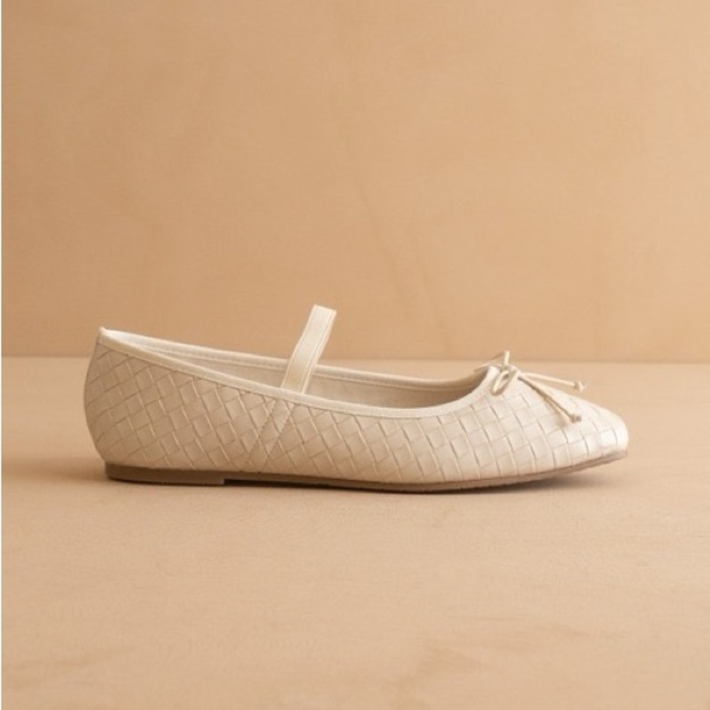 Woven Square Toe Mary Jane Ballet Flats - Oasis Society - Picture 3 of 6